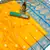 mustard yellow banarasi silk saree with zari weaving work