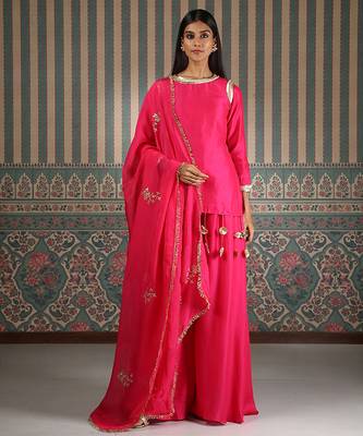 Pink embroidered sharara set 2