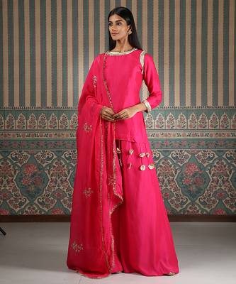 Pink embroidered sharara set 3