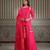 Pink embroidered silk blend sharara set