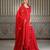 Red embroidered silk blend sharara set