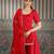 Red embroidered silk blend sharara set