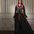 Black gown with multicolour jacket