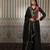 Black gown with multicolour jacket and dupatta