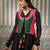 Black gown with multicolour jacket and dupatta