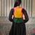 Black gown with multicolour jacket and dupatta