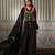 Black gown with multicolour jacket and dupatta