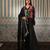 Black gown with multicolour jacket and dupatta