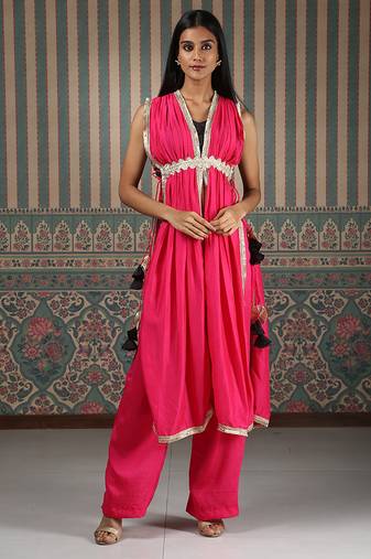 Pink embroidered kurta set
