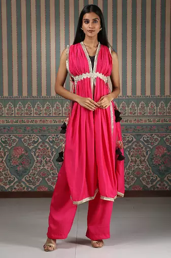 Pink embroidered kurta set