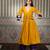 Mustard embroidered silk blend kurta set