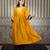 Mustard embroidered silk blend kurta set
