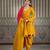 Mustard plain silk blend kurta set