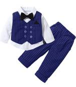 Baby boys party wear 3-piece suit set (shirt, waistcoat & pant with bow tie)