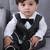 Baby boys party wear 3-piece suit set (shirt, waistcoat & pant with bow tie)