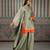 Green embroidered silk blend kurta set