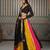 multicolor embroidered silk lehenga set