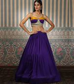 purple silk lehenga set