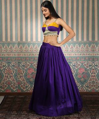 purple silk lehenga set 3