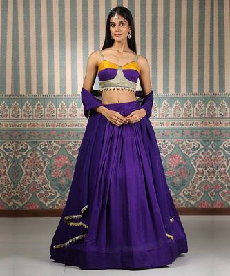 purple silk lehenga set 4