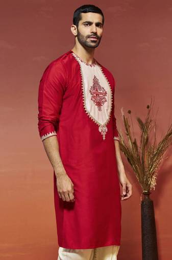 Red viscose kurta