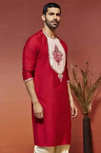 Red viscose kurta