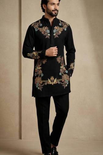 Midnight royale embroidered kurta set