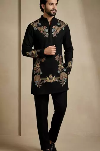 Midnight royale embroidered kurta set