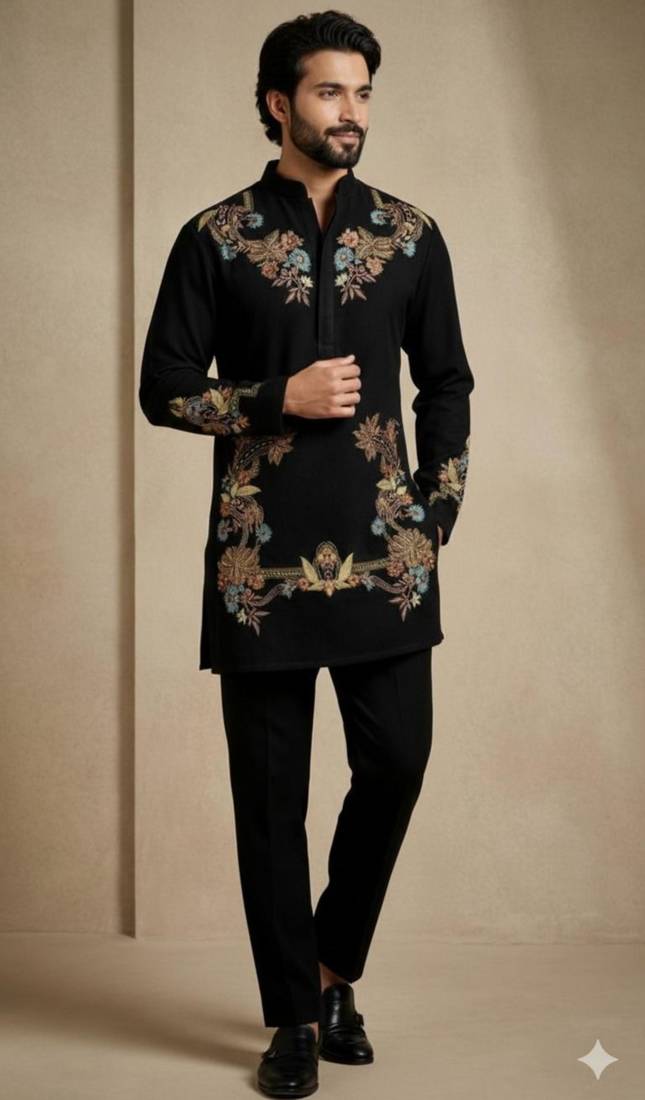 Midnight royale embroidered kurta set