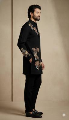 Midnight royale embroidered kurta set 3
