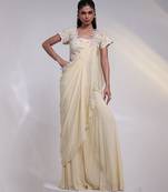 Ivory embroidered silk co ord set