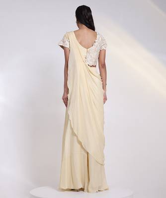 Ivory embroidered silk co ord set 5