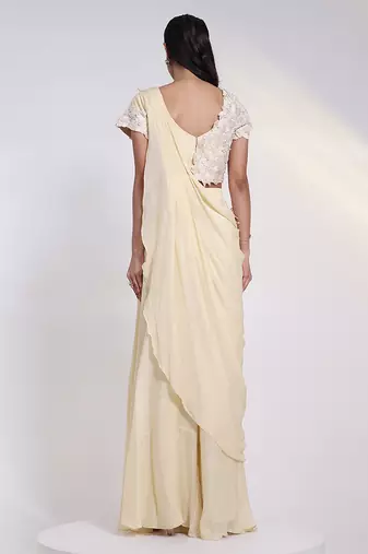 Ivory embroidered silk co ord set