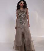 Grey embroidered tissue co ord set 