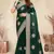 dark green crepe silk saree with zarkan diamond work