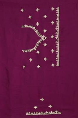 wine crepe silk saree with zarkan diamond work 5