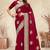 red heavy coding embroidered zarkan diamond work crepe silk blend saree for women