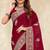 red coding embroidered zarkan diamond work crepe silk blend saree for women