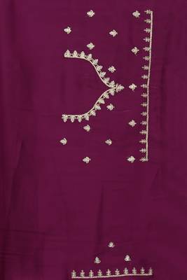 wine blue crepe silk saree with coding zarkan work 5