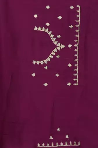 wine blue crepe silk saree with coding zarkan work