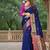 blue color meenakari zari weaving soft art silk saree with unstiched blouse 