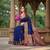 blue color meenakari zari weaving soft art silk saree with unstiched blouse 