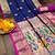 blue color meenakari zari weaving soft art silk saree with unstiched blouse 