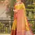 mustard color meenakari zari weaving soft art silk saree with unstiched blouse 