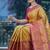 mustard color meenakari zari weaving soft art silk saree with unstiched blouse 