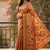 Orange soft art silk paithani zari tassels saree with unstiched blouse