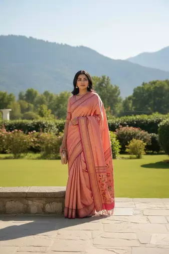 pink color soft art silk paithani zari tassels saree with unstiched blouse