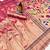 pink color soft art silk paithani zari tassels saree with unstiched blouse