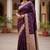 dark purple color meenakari zari weaving soft art silk saree with unstiched blouse 