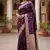 dark purple color meenakari zari weaving soft art silk saree with unstiched blouse 